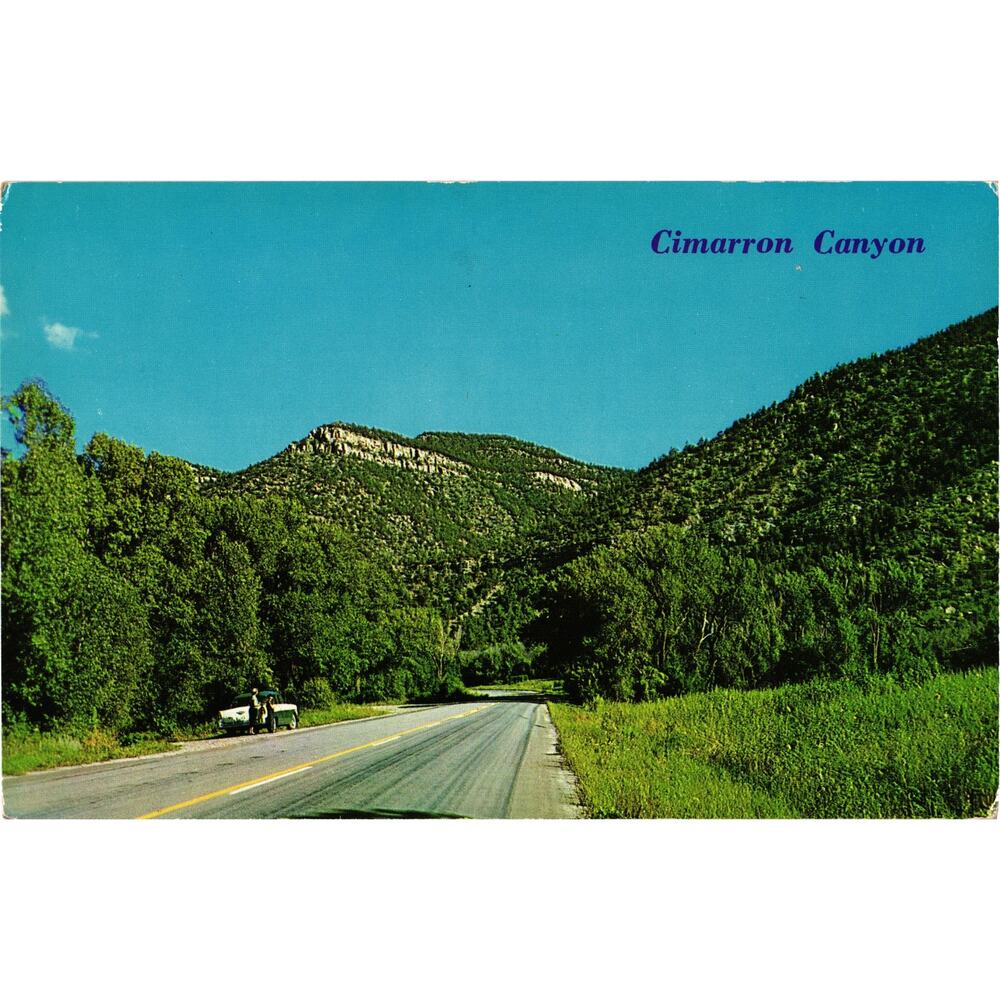Cimarron Canyon New‎ Mexico Postcard Classic Car View Gram Unposted